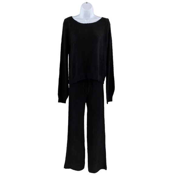 SNDYS NEW Majid Loungewear Black Two Piece Matching Set Sweater Trousers Size S - Picture 4 of 14